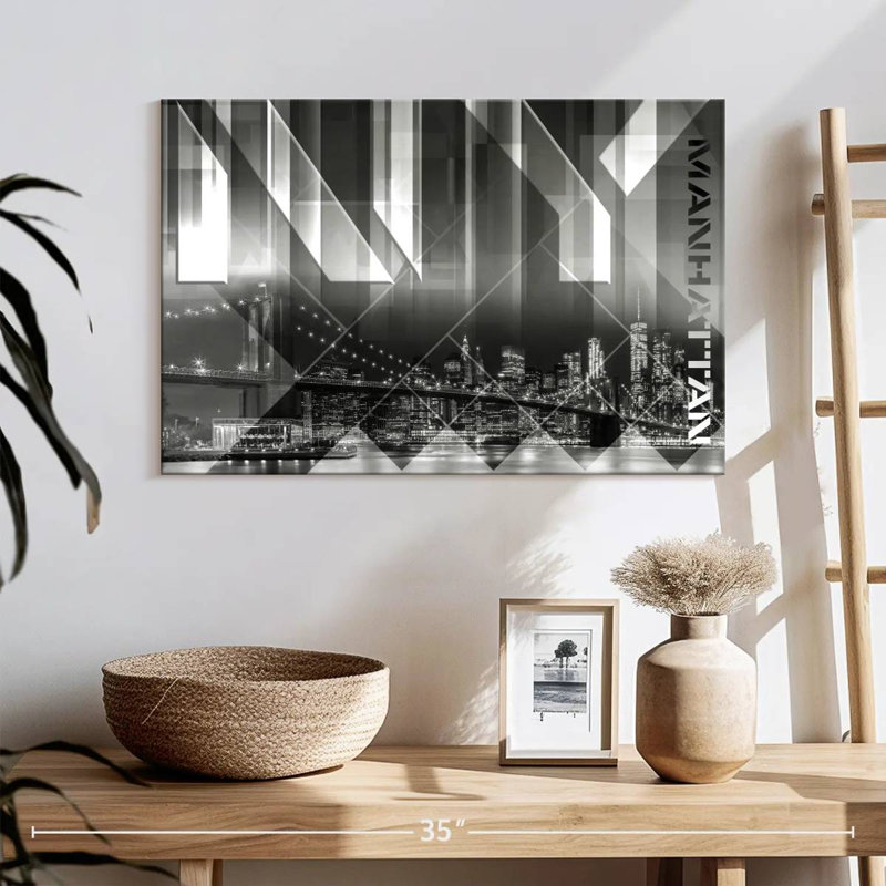 Vue moderne sur le pont de Brooklyn Sireci, H 16 po x l 24 po