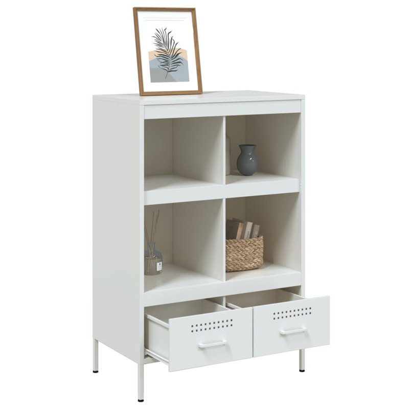 Sharell 101.5cm H x 68cm W Steel Standard Bookcase, White