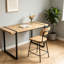 Table de salle à manger rectangulaire moderne en bois, cuisine de 55 pouces avec quatre pieds en métal pour 4 à 6 personnes