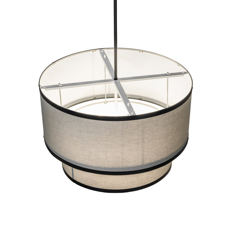 36" Wide Cilindro Textrene Two Tier Pendant