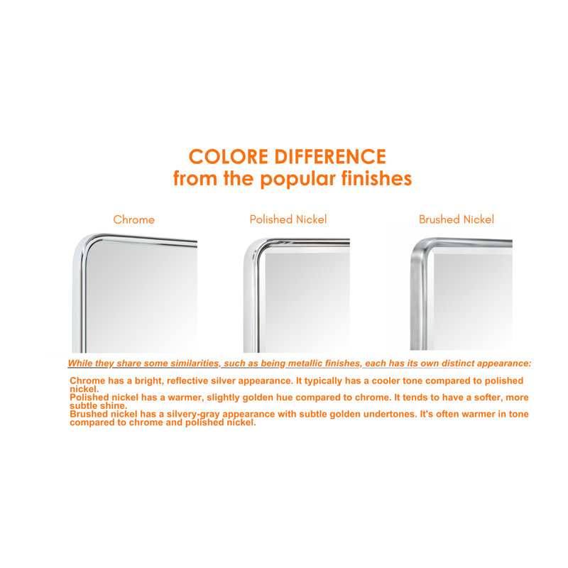 Woodvale Metal Framed Beveled Pivoting Wall Mirror, Chrome, 35" x 23"