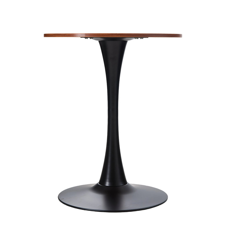Metal Base Dining Table, Natural Wood/Black