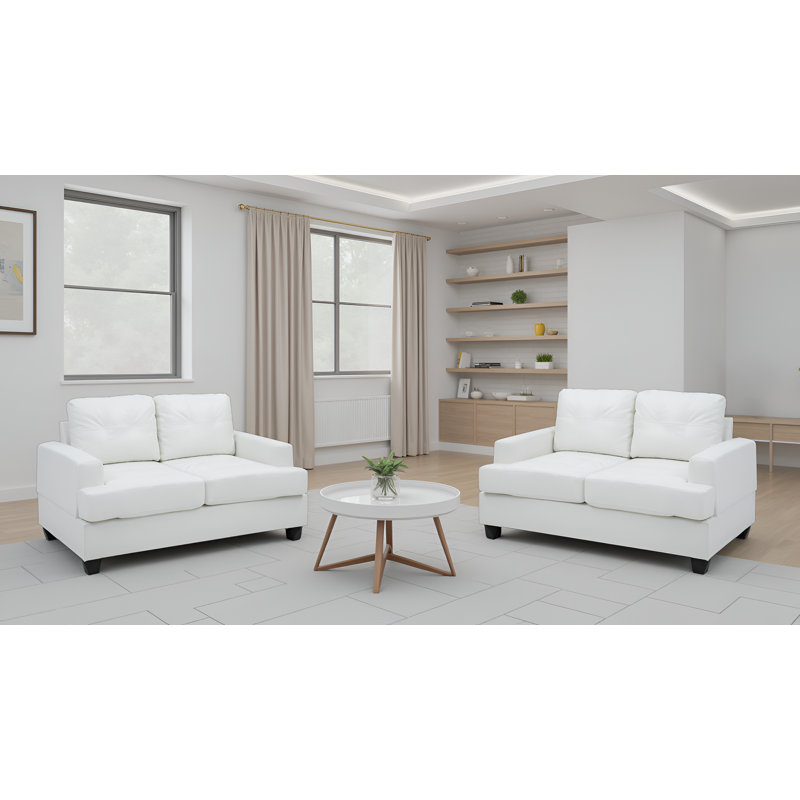 Ensemble de 2 causeuses blanches Dijon, Blanc