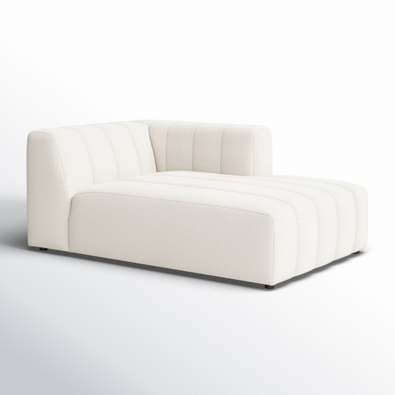 Channeled Laf Chaise Piece, Right Hand Facing, Light Gray Napa Sandstone