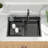 30"L  x 19"W Drop-in Workstation Kitchen Sink Waterfall Stainless Steel Sink with Digital Display Waterfall Faucet-117586308-124198043