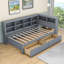 Lit de jour en bois Haileyjo avec 2 tiroirs, chargement USB et tablettes-1481406880-1481406894