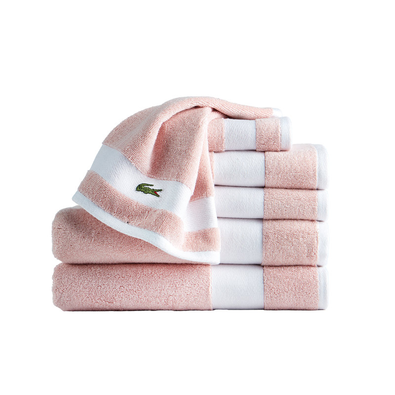 Ensemble de serviettes 6 pièces Lacost Sports Stripe, Rose