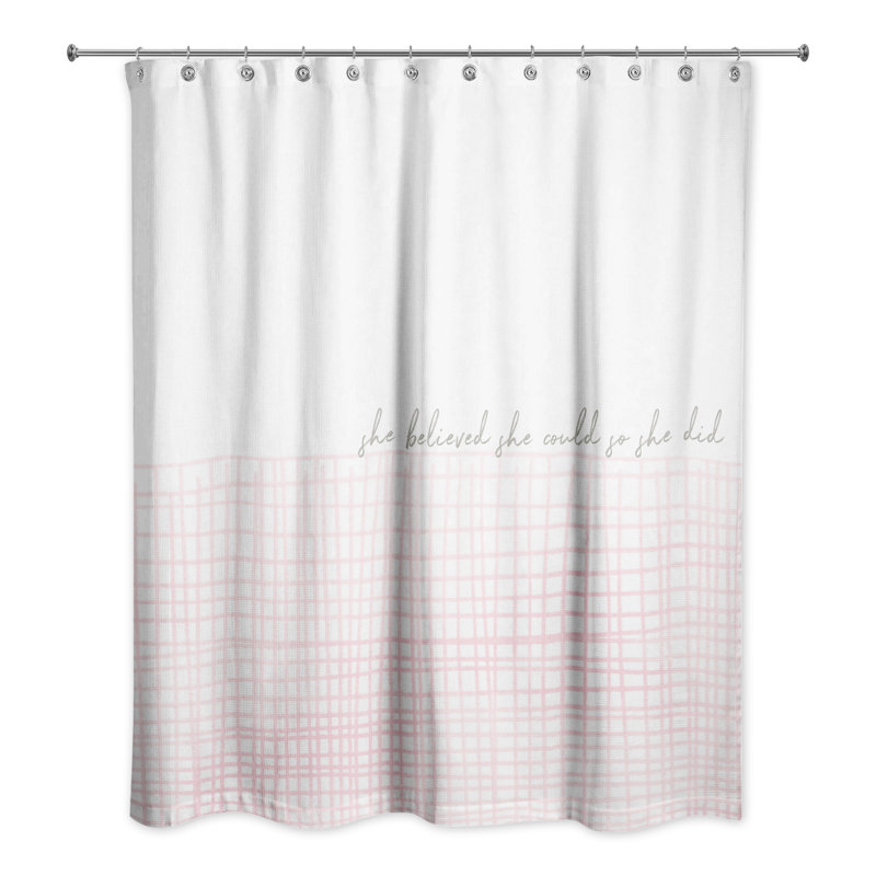 Rideau de douche simple en polyester Poteat