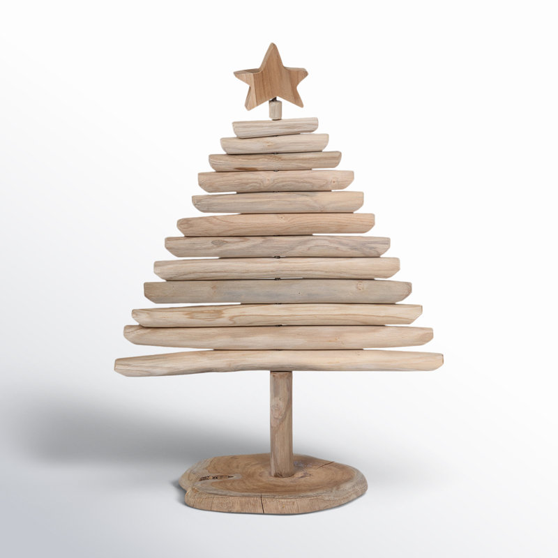 Rustic Teak Wood Christmas Tree, 50 in., 25" H x 17.75" W x 10.25" D