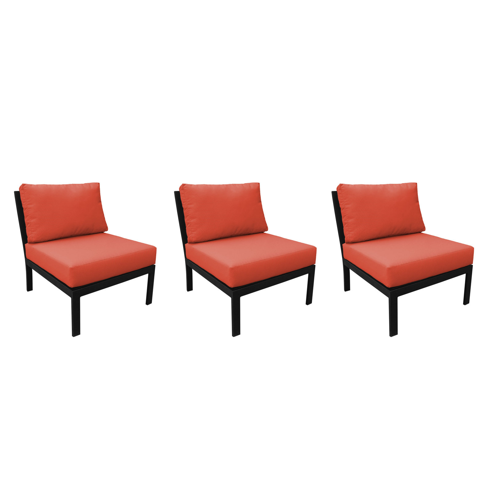 Madison Aluminum Outdoor Armless Lounge Chair, Persimmon