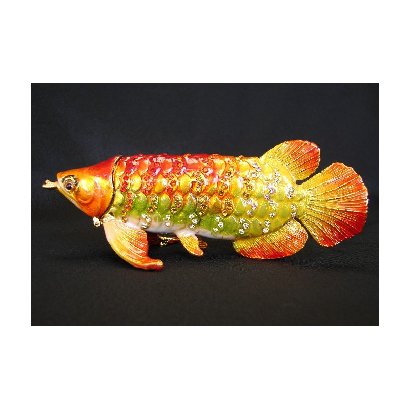 Figurine poisson Arowana Feng Shui Bejeweled