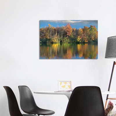 Deciduous Forest In Autumn Along Price Lake by Tim Fitzharris - Wrapped Canvas Print