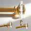 Tringle à rideaux réglable en acier avec embouts en cristal, finition dorée, trousse d'installation facile pour les fenêtres de salon de 46 à 148 pouces