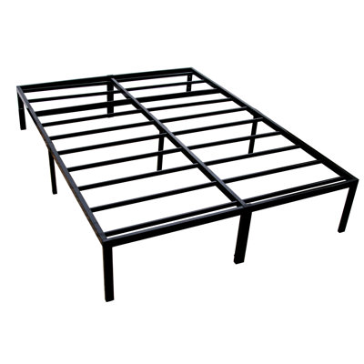 Black Steel Modern Queen Platform Bed Foundation, Heavy - Duty Build, Holds 2000 Pounds, Storage Space Bed, Simple Design, Under
