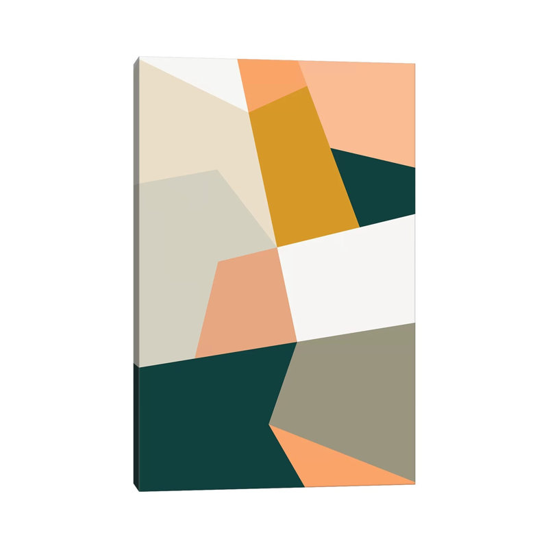 Abstract Geometric XXVII Green - Print on Canvas, 66.04 cm H x 45.72 cm W x 3.175 cm D, Wrapped Canvas