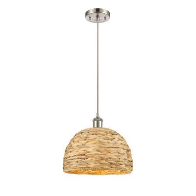Luminaire suspendu en corde de rotin tissé 1 lumière Malaga