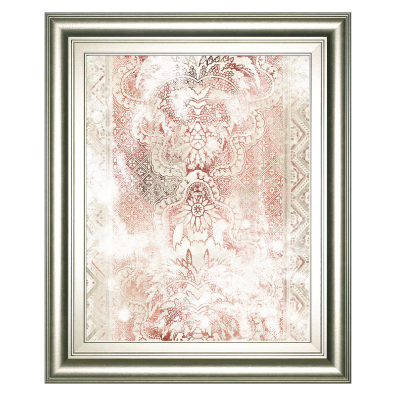 Blush Textile Elegance Wall Art - 22" x 26" - Silver Frame