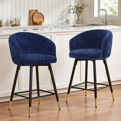 26" Swivel Upholstered Counter & Bar Stool with Metal Frame by Latitude Run