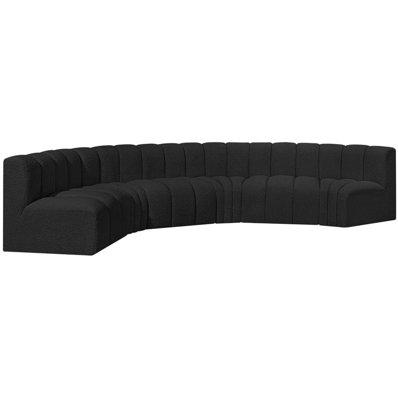 Canapé et méridienne rembourrés Huxleigh, Tissu bouclé noir