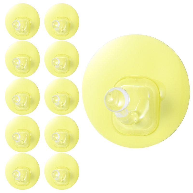 Adhesive Towel Robe Hooks (10 Pcs), Yellow