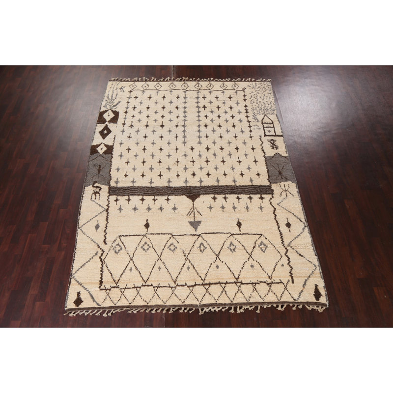 Tapis tribal marocain noué à la main 8 x 11