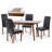 5 Piece Dining Table Set, Extendable Rectangular Dining Table w 4 Classic Style Solid Wood Upholstered Chairs-1954777212-1954777184
