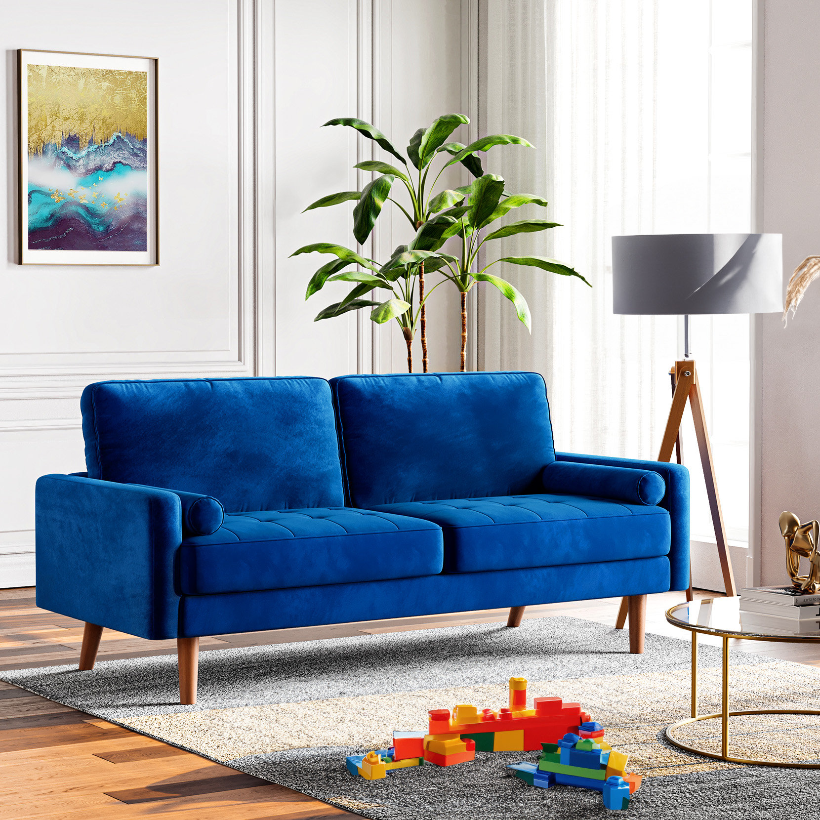 Velvet Upholstered Sofa