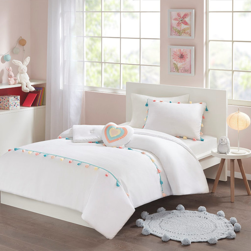 Ensemble d'édredon en polyester , Blanc, Édredon simple + 2 pièces supplémentaires