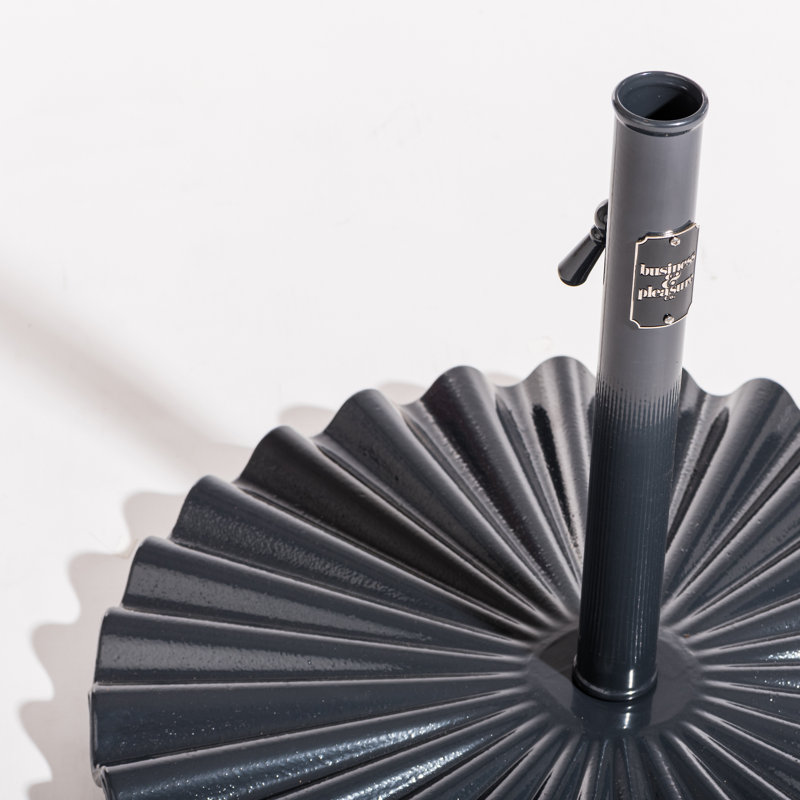 55 Steel Plastic In Ground Umbrella Base, Vintage Black