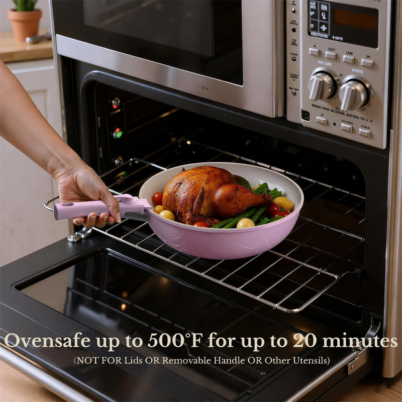5 - Piece Aluminum Cookware Set, Pink