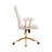 White & Gold Textured Boucle Fabric Office Chair, Modern Height Adjustable Desk Chair, Padded Arms-1001002043