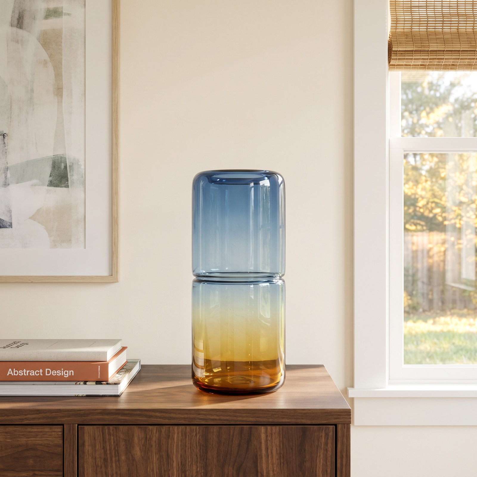 Versailles Handmade Glass Table Vase, 12.85" H x 5.8" W x 5.8" D