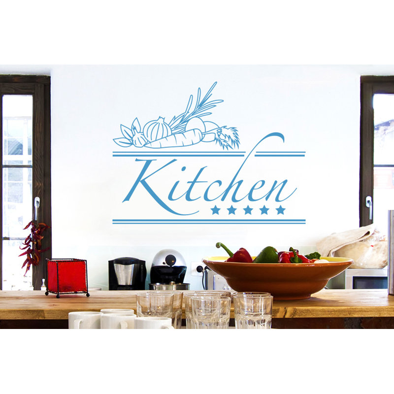 Food & Beverage Non-Wall Damaging Wall Decal, Blue, Large