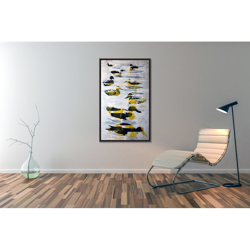 Ducks Print by Alexander Nikanpour, Brush Gel, 41.75" H x 25.75" W x 1.5" D