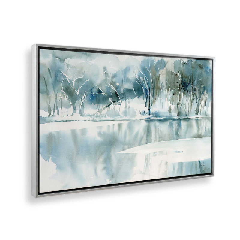 Imprimé sérénité «Frozen Forest», Cadre argenté, H 20,75 po x l 30,75 po x P 1,75 po