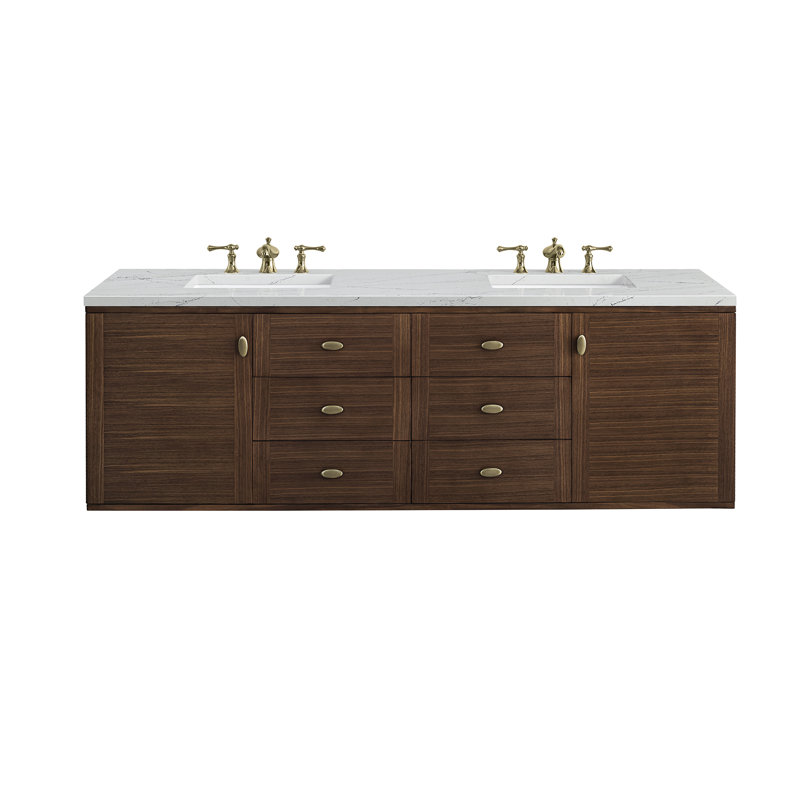 Amberly 72'' W Double Vanity, Ethereal Noctis, 8" Widespread