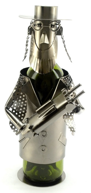 Rabbi Tabletop Wine Bottle Rack in Silver