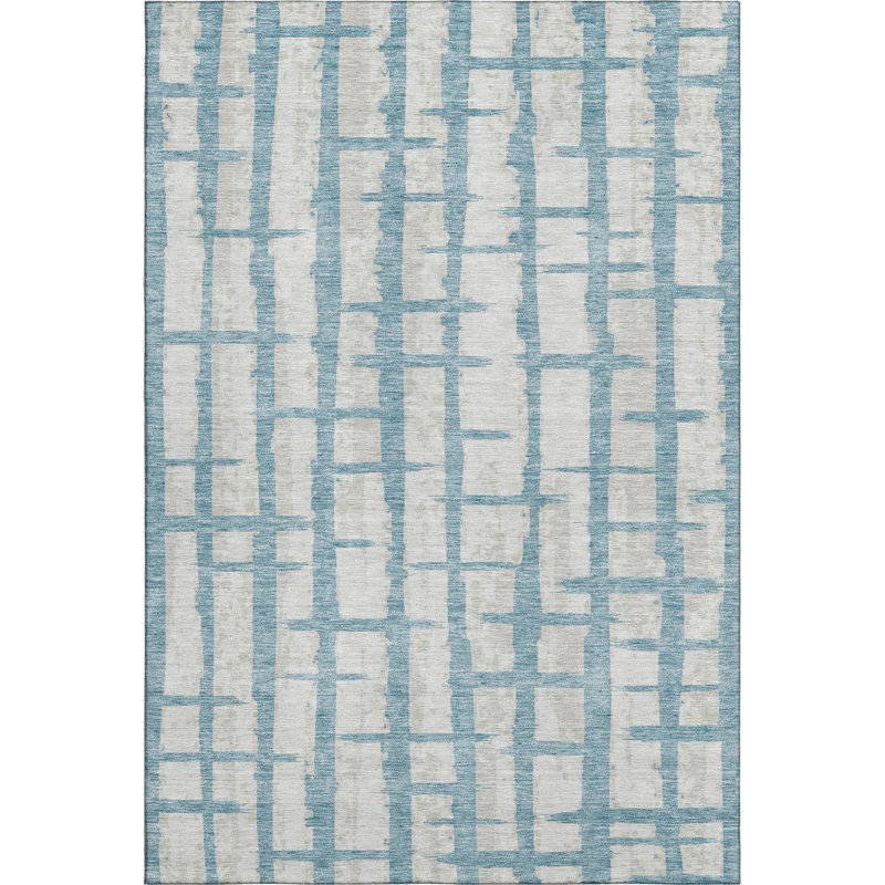 Premium Machine Washable Prisco Sky Rug, Rectangle 9' x 12'