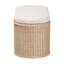 Banc de rangement en rotin avec couvercle relevable rembourré - Commode de style bohème côtier pour l'organisation de la chambre à coucher, du vestibule ou du salon