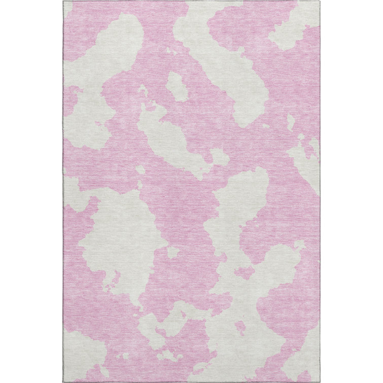 Premium Machine Washable Prisco Pink Rug