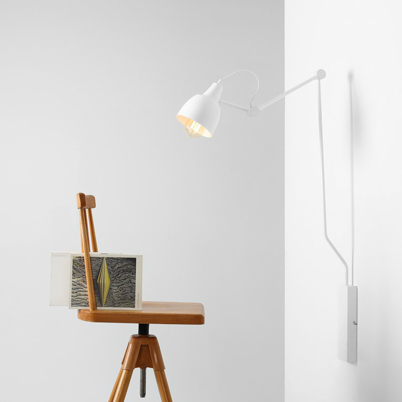 Beonica Steel Swing Arm Sconce, White