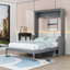 Grand lit escamotable en bois avec bureau, éclairage DEL et station de charge-152145004