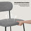 47.5cm H Linen Upholstered Metal Cross Back Side Chair in Dark Gray