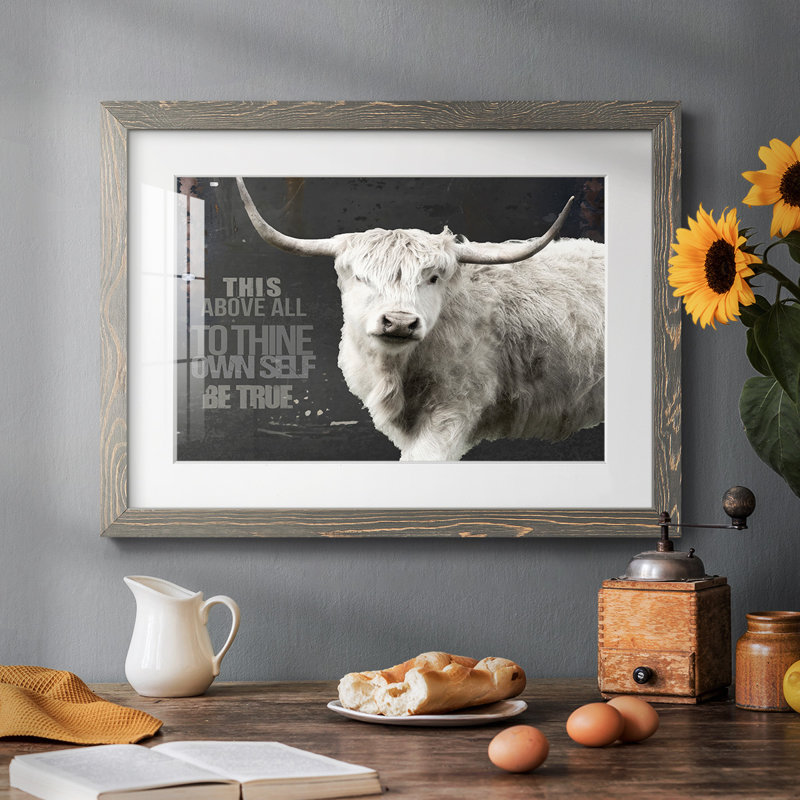 Longhorn Be True, reproduction d'art encadrée, Gris, H 14 po x l 20 po x P 1,5 po