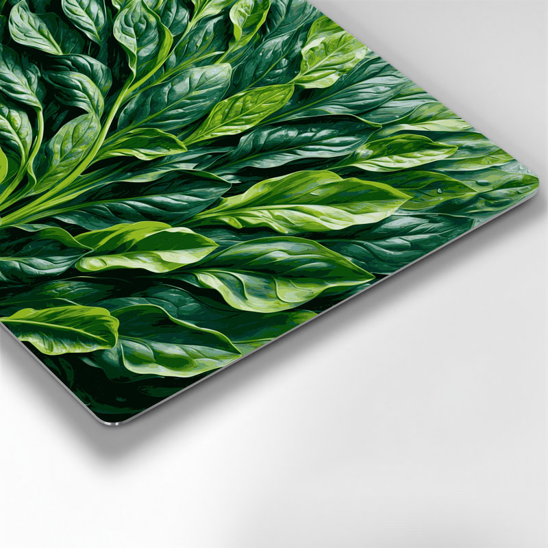 Légumes, épinards de Nouvelle-Zélande, art mural en métal vert, H 12 po x l 18 po