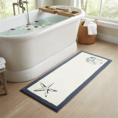 Long tapis de bain rectangulaire 100% coton