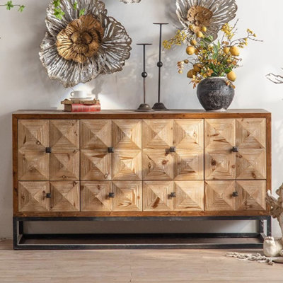 Zen-Style Cedar Four-Drawer Side Cabinet For Dining Area