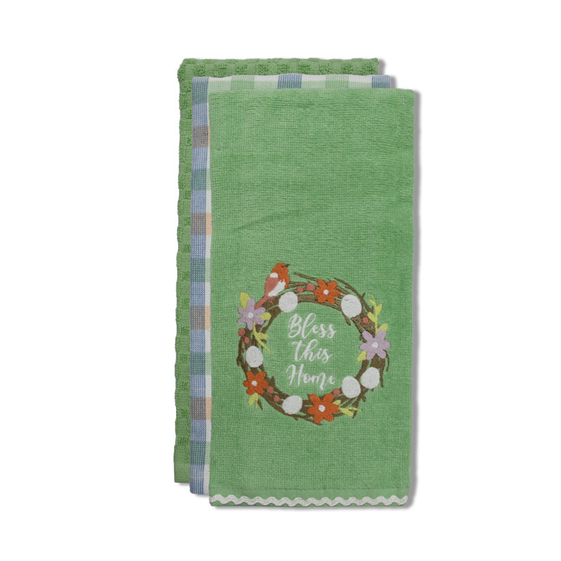 Super Absorbent 3 Pack Cotton Tea Towels - Bless This Home