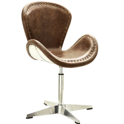 Fauteuil d'appoint traditionnel brun rétro avec dossier baquet délicat de style rétro confortable et élégant