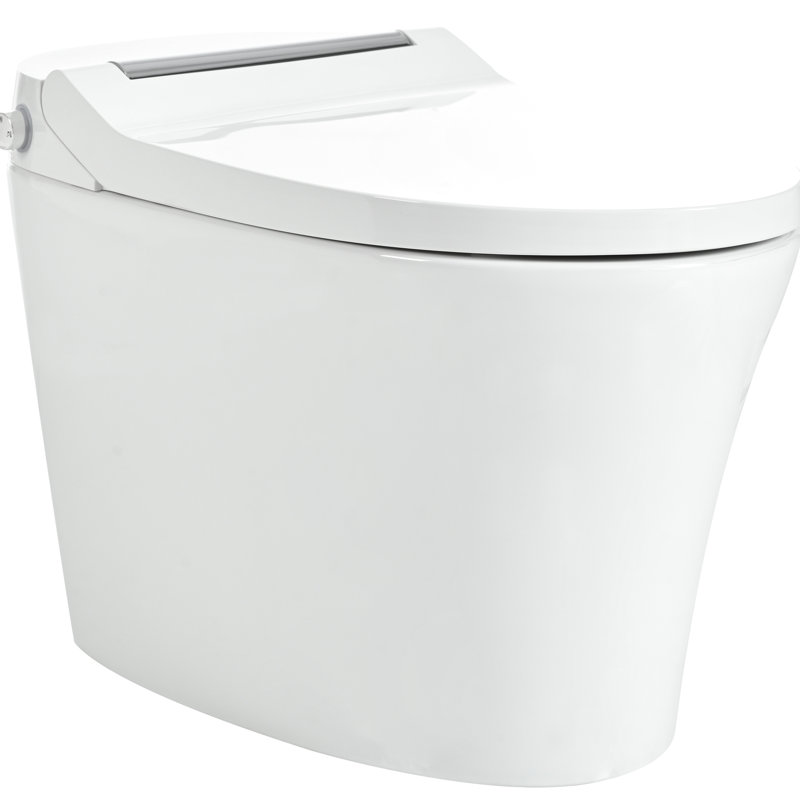 Toilette allongée à siège chauffant intelligent avec chasse d'eau réglable à température réglable et corps en céramique
